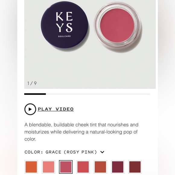Keys Soulcare Sheer Flush Cheek  color Grace 0.14oz - Picture 2 of 6